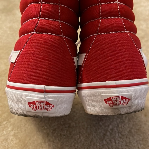 Vans Sk8-Hi Sneakers Size 9.5 Color Red White - Picture 4 of 11